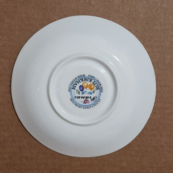 Roy Kirkham Prunus Jumbo Saucer Fine Bone China Cherries Peaches Plums 6.75" - Picture 2 of 3